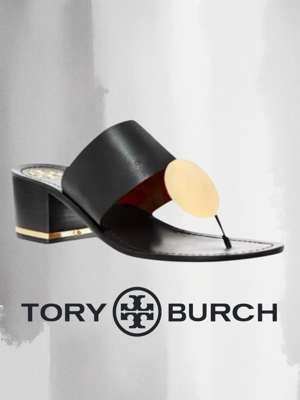 Tory Burch • Patos Disc Block Heel Thong Sandals || Size 9